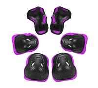 Ensemble de 6 protections pour enfant pour garçon et fille, scooter, patinage, vélo, patinage avec genouillères, coudières, protège-mains en polyester