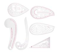 Ensemble de 6 règles de courbe de couture en plastique, règle métrique française pour la conception de vêtements, la couture, le dessin, la coupe et la fabrication d'assiettes,