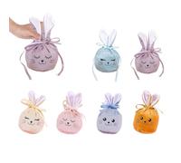 Ensemble de 6 Sachets de Pâques Mignons - Sachets en Velours pour Friandises de Pâques, Décorations Originales et Réutilisables pour Pâques - Sachets "Sachet Paques" et "Sachet de Paques"