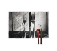 Ensemble de 6 Sets de Table lavables en Vinyle tissé résistant à la Chaleur, avec Porte-fourchettes et Couteaux, antidérapants et faciles à Nettoyer, pour la décoration de Votre Table de Cuisine ou