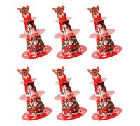 Ensemble De 6 Supports À Gâteaux Présentoir À Bonbons Noël Présentoir Élégant pour Desserts Cupcakes Fournitures Décoration Fête Accessoires Pâtisserie Vacances