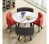 Ensemble de 6 tables de salle à manger rondes modernes avec chaises, meubles peu encombrants pour chambre, salon, conférence, chaise élégante et fonctionnelle pour n'importe quel espace