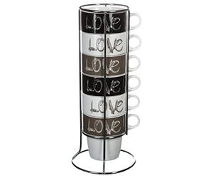 Ensemble de 6 tasses à café Secret de Gourmet Love Avec support 260 ml