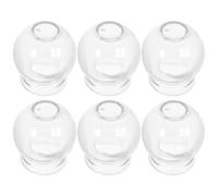 Ensemble de 6 Ventouses en Verre Transparent, Bords Arrondis, Usage Maison | Mouth Spiralé, Base Antidérapante, Format Compact, pour Bras et Visage, Massage Professionnel et Domicile
