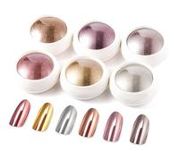 Ensemble de 6 vernis à ongles chromés or métallisé, idéal pour la confection de cadeaux décoratifs à faire soi-même.
