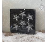 Ensemble de 6 Verre Star Décorations de Noël (4.5cm)
