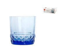 Ensemble De 6 Verres En Verre Modèle AMÉRIQUE ’20 Rocks En Bleu