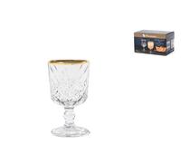 Ensemble De 6 Verres Timeles En Verre Transparent Avec Bord En Or Cl06