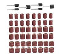Ensemble De 66 Pièces Tête de meulage d'anneau en papier de verre bandes de ponçage kit de ponçage à tambouriner ponceuses trepan de ponçage mandrins en caoutchouc