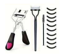 Ensemble de 7/16 recourbe-cils avec coussinets rechange for femmes : pince à épiler, clips, applicateurs mascara et brosse(13pcs black)