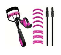 Ensemble de 7/16 recourbe-cils avec coussinets rechange for femmes : pince à épiler, clips, applicateurs mascara et brosse(11pcs pink)