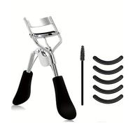 Ensemble de 7/16 recourbe-cils avec coussinets rechange for femmes : pince à épiler, clips, applicateurs mascara et brosse(7pcs black)