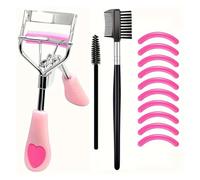 Ensemble de 7/16 recourbe-cils avec coussinets rechange for femmes : pince à épiler, clips, applicateurs mascara et brosse(13pcs pink)