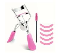Ensemble de 7/16 recourbe-cils avec coussinets rechange for femmes : pince à épiler, clips, applicateurs mascara et brosse(7pcs pink)