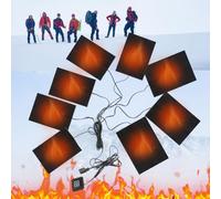 Ensemble de 7 coussinets chauffants électriques pour vêtements, réglables en température à 3 niveaux via USB, étanches pour l'extérieur, idéal pour hiver thermique, veste chauffante