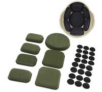 Ensemble De 7 Coussinets Rechange en Mousse pour Casque Airsoft Système Doublure Casque Tactique Accessoires Casque Mousse À Mémoire Forme Double Couche pour Fast Mich M88(Green)
