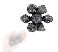 Ensemble de 7 Dés en Métal Massif à Multiples Facettes, Bleus et Noirs, à Motif D'engrenages, Compatibles avec Les Jeux de Rôle, Les Jeux de Plateau et Les Jeux de Cartes.