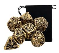 Ensemble de 7 Dés Polyédriques à Tête de Mort Jaune, Compatibles avec Les Jeux de Rôle Les Jeux de Plateau et Les Jeux de Cartes