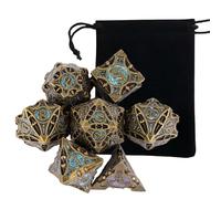 Ensemble de 7 Dés Polyédriques en Cuivre Massif, Compatibles avec Les Jeux de Rôle, Les Jeux de Société et Les Jeux de Cartes