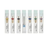 Ensemble de 7 forets à ongles en acier inoxydable, têtes de forage à ongles professionnelles en métal pour manucure pédicure, forets de meulage haute durabilité avec boîte de