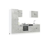 Ensemble de 7 meubles de cuisine "Porto" en bois d'ingénierie gris béton 3314785