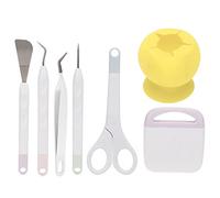 Ensemble de 7 outils de désherbage en vinyle, outils de désherbage pour le découpage de papier et le scrapbooking, kit d’engraving de précision DIY avec boîte de rangement en (Jaune)