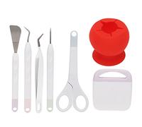Ensemble de 7 outils de désherbage en vinyle, outils de désherbage pour le découpage de papier et le scrapbooking, kit d’engraving de précision DIY avec boîte de rangement en (Rouge)