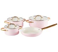 Ensemble de 7 Pièces de Cuisson 3 Casseroles et Poêle Céramique Anti-adhésif Alu