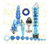Ensemble De 7 PièCes De Nouvel Ensemble D'éTirement Bleu, Set D'Exercice En Silicone Portable- D18