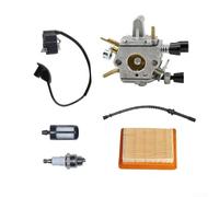 Ensemble de 7 pièces de rechange pour tondeuse à gazon avec carburateur et bobine d'allumage Fs120 Fs200 Fs250 avec filtre à air, filtre à carburant, bougie d'allumage et câble pour réparation
