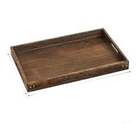Ensemble de 7 plateaux à thé en bois de style japonais - Plateau de service en bois de paulownia pour le thé, le café et les repas, design minimaliste moderne avec triple polissage rustique lisse (E)