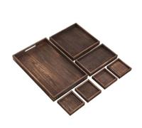Ensemble De 7 Plateaux De Service En Bois De Paulownia Rustique, Avec Poignées Découpées, Livraison Directe