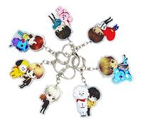 Ensemble de 7 Porte-Clés Pcs Kpop BTS Porte-Clé, Porte-Clés en PVC, éTudiant Porte-Clés D'équipe, DéCoration pour Sac à Dos, Sac à Main Accessoires Mignons Excellent Accessoire Pour Les Fans D'Anime