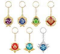 Ensemble de 7 porte-clés UTIEHD Genshin Impact Vision, porte-clés animés, pour la collection et les fans de Genshin - (7 pièces)