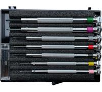 Ensemble de 7 Tournevis Beco Technic 0,60 à 2,00 mm dans une Boîte en Plastique avec lames de Rechange