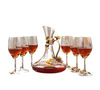 Ensemble de 7 verres à vin rouge émaillés, gobelet sans plomb, refroidisseur for la maison, verre bourgogne créatif luxe exquis Accessoire cadeau pour les amateurs de vin