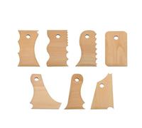 Ensemble de 7PCS Outils de Poterie pour Modelage en Argile de Forme Multiple en Bois de Hêtre pour Sculpture de Céramique Lissage