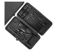 Ensemble de 8/12/15/24 pièces coupe-ongles noirs, couteau pédicure, outil beauté en acier inoxydable, tondeuse voyage portable(15pcs-888868)