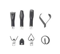 Ensemble de 8 accessoires de perçage pour déboucheur de canalisations : tête de coupe et tarière, raccord rapide pour nettoyeur de tuyaux.