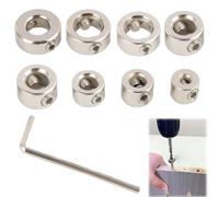 Ensemble De 8 Anneaux De Butée De Profondeur 3-10mm Avec Clé Allen - Positionneurs De Forets Durables Pour Un Contrôle Précis De La Profondeur De Perçage,centreur De Perçage Forêt,butée Foret