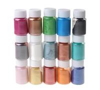 Ensemble de 8 bouteilles de poudre scintillante de pierre supplémentaire, matériaux de fabrication de boue moulée en colophane, ombre de muscovite, substance artisanale pour enfants, art pour l'argile