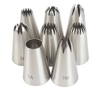 Ensemble de 8 buses de tuyauterie, buses de glaçage en acier inoxydable, pointes de tuyauterie de gâteau à la crème pour gâteau de tasse de biscuit de dessert, accessoires de cuisine