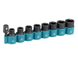 Ensemble de 8 douilles + adaptateur 1/4" pour visseuse à chocs - MAKITA B-54645