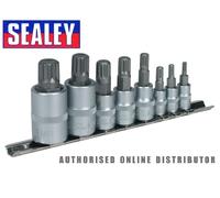 Ensemble De 8 Douilles Spline Sealey 1/4", 3/8" Et 1/2" Carré AK6214