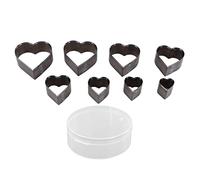 Ensemble de 8 emporte-pièces en forme de cœur, matrice de poinçonnage en acier allié pour cuir avec lames tranchantes, moule de découpe en forme de cœur pour bricolage et