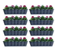 Ensemble De 8 Jardinières 80cm Anthracite Avec Sous-Plante