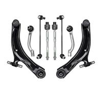 Ensemble de 8 kits bras suspension inférieurs avant et biellettes direction compatibles avec Nissan Rogue Select 2008, 2009, 2010, 2011, 2012, 2013, 2014, 2015