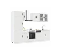 Vidaxl Ensemble D'armoires Cuisine 8pcs Kalmar Blanc Bois D'ingénierie Blanc