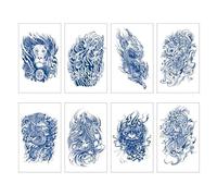 Ensemble De 8 Pièces D'Autocollants De Tatouage De Jus De Plantes, Autocollants De Tatouage Simulés Imperméables Et Résistants À La Sueur