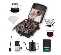 Ensemble de 8 pièces de café infusé à la main, mouture à café multifonction portable, kit d'outils d'infusion à la main, accessoires complets pour les amateurs de café, pour l'intérieur et l'extérieur